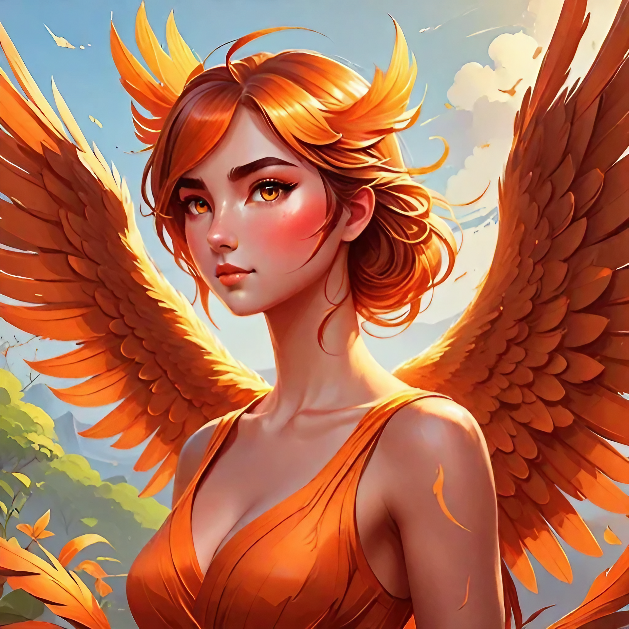 Foto profil phoenix-chan: sang phoenix yang lemah lembut